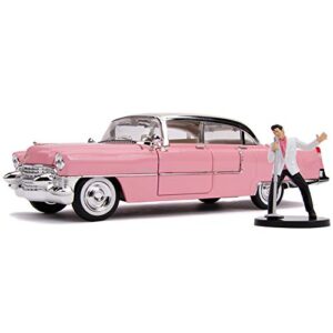 Jada Toys 1955 Cadillac Fleetwood W/ Elvis Figure Pink